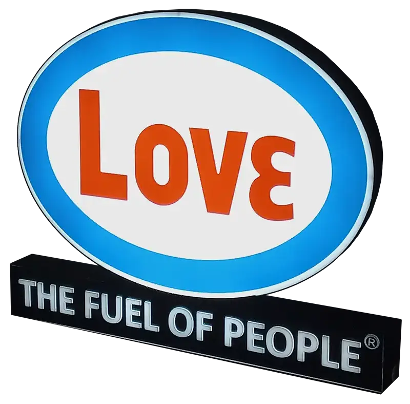 love the fuel of people-installazione a LED